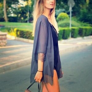 H&M Divided Lace Trim Kimono